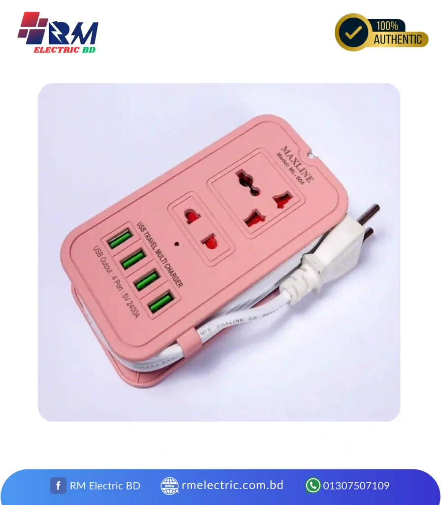 Universal travel multi charger 4 USB PORT with multiplug MAXLINE ML-604 ...