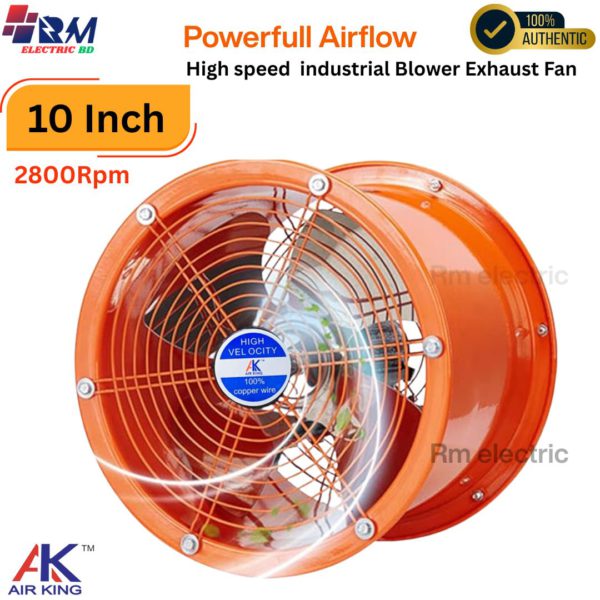Powerful industrial ventilation fan with anti-oil and anti-dust protection