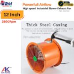 Durable 12 inch exhaust fan with anti-oil and anti-dust design