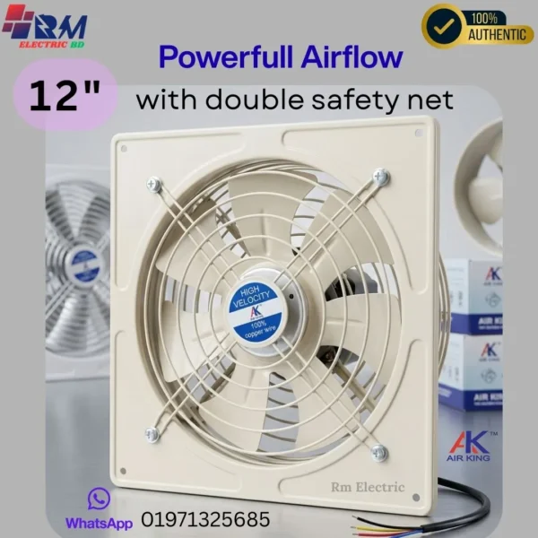 12inch Metal exhaust fan with safety grill