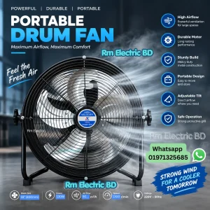 16 Inch Industrial Metal Drum Fan with Speed Controller